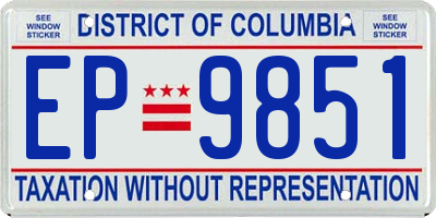 DC license plate EP9851