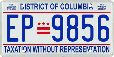 DC license plate EP9856