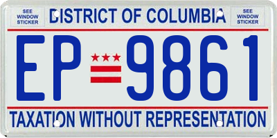 DC license plate EP9861