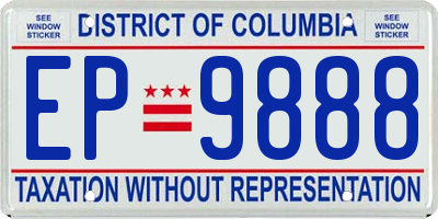 DC license plate EP9888