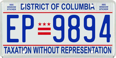 DC license plate EP9894