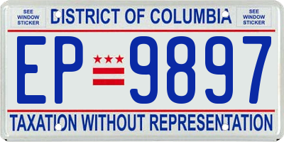 DC license plate EP9897