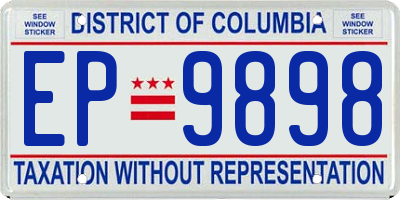 DC license plate EP9898