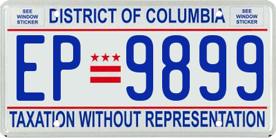 DC license plate EP9899