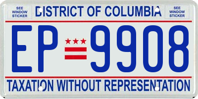DC license plate EP9908