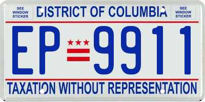 DC license plate EP9911