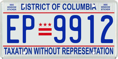 DC license plate EP9912
