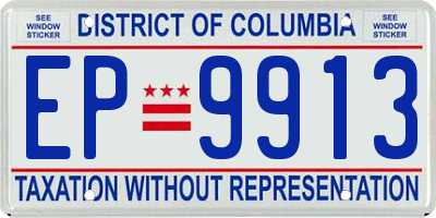 DC license plate EP9913