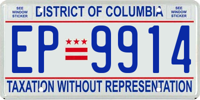 DC license plate EP9914