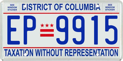 DC license plate EP9915