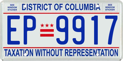 DC license plate EP9917
