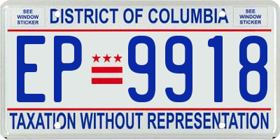 DC license plate EP9918