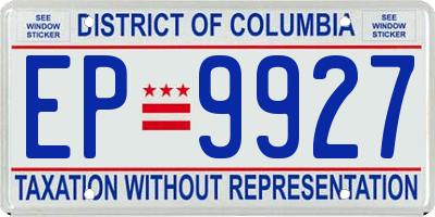 DC license plate EP9927