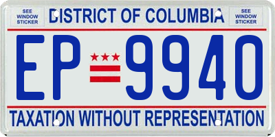 DC license plate EP9940