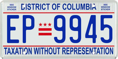 DC license plate EP9945