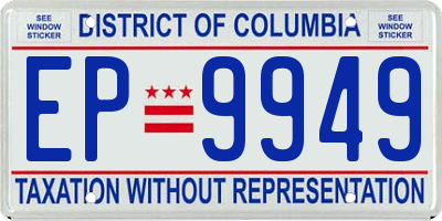 DC license plate EP9949