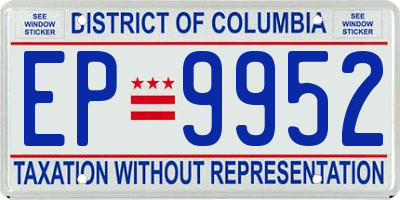 DC license plate EP9952