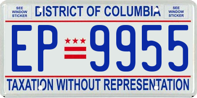 DC license plate EP9955