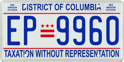 DC license plate EP9960
