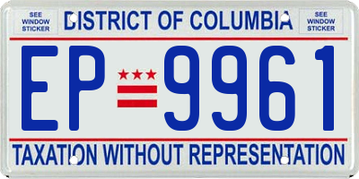 DC license plate EP9961