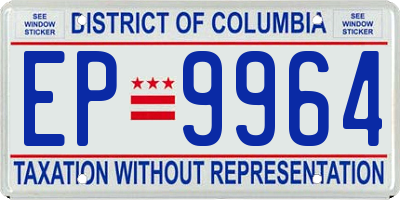 DC license plate EP9964