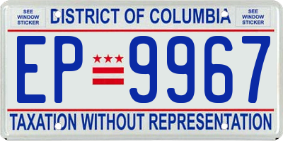 DC license plate EP9967