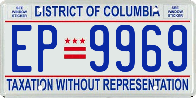DC license plate EP9969