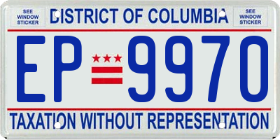 DC license plate EP9970