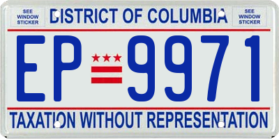 DC license plate EP9971