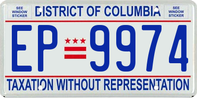 DC license plate EP9974