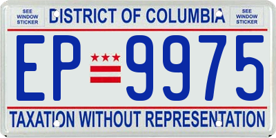 DC license plate EP9975