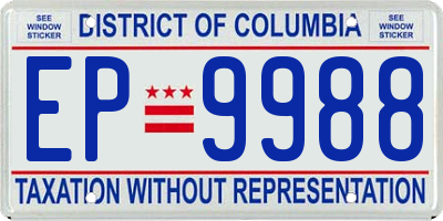 DC license plate EP9988