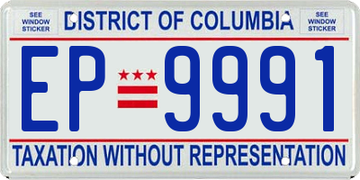 DC license plate EP9991