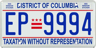 DC license plate EP9994