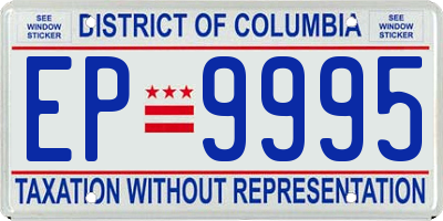 DC license plate EP9995