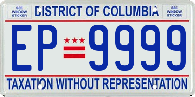 DC license plate EP9999