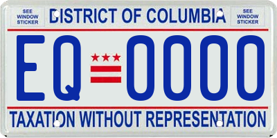 DC license plate EQ0000
