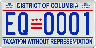 DC license plate EQ0001