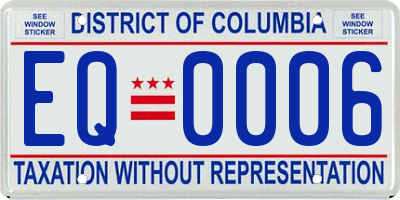 DC license plate EQ0006