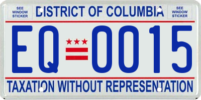 DC license plate EQ0015