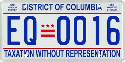 DC license plate EQ0016