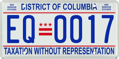 DC license plate EQ0017