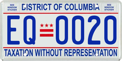 DC license plate EQ0020
