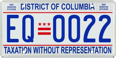 DC license plate EQ0022