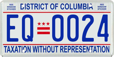 DC license plate EQ0024