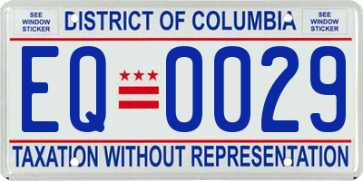 DC license plate EQ0029