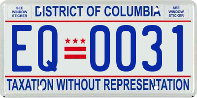DC license plate EQ0031