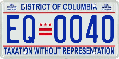 DC license plate EQ0040