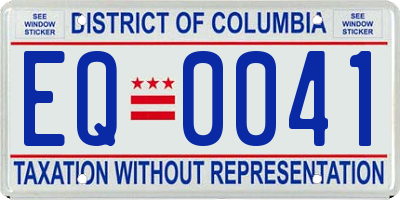 DC license plate EQ0041