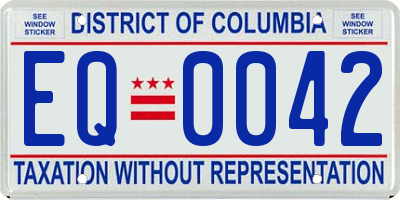 DC license plate EQ0042